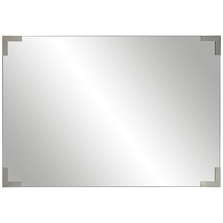 Image 6 Slynia Silver Corner 27" x 39" Rectangular Wall Mirror more views
