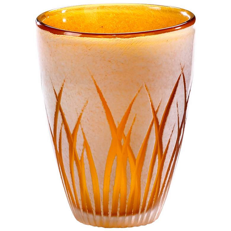 Image 1 Small Amber and White Aquarius Vase