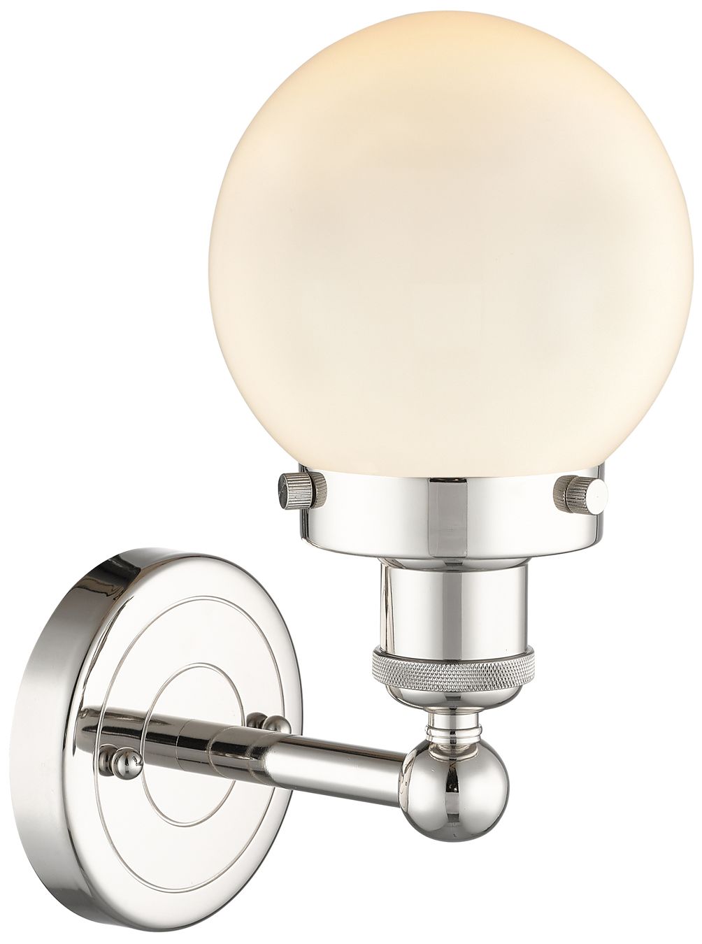Image 2 Small Beacon 2.25" High Polished Nickel Sconce w/ Matte White Shade more views