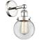 Small Beacon 2.25" High Polished Nickel Sconce With Clear Shade