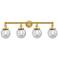 Small Beacon 33.5" Wide 4 Light Satin Gold Bath Vanity Light w/ Seedy