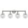 Small Beacon 33.5"W 4 Light Polished Nickel Bath Light With Clear Shad
