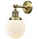 Small Beacon 6" Antique Brass Sconce w/ Matte White Shade