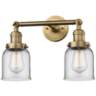 Small Bell 10"H Brushed Brass 2-Light Adjustable Wall Sconce