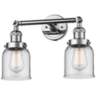Small Bell 10" High Chrome 2-Light Adjustable Wall Sconce
