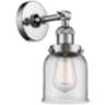 Small Bell 10" High Polished Chrome Adjustable Wall Sconce