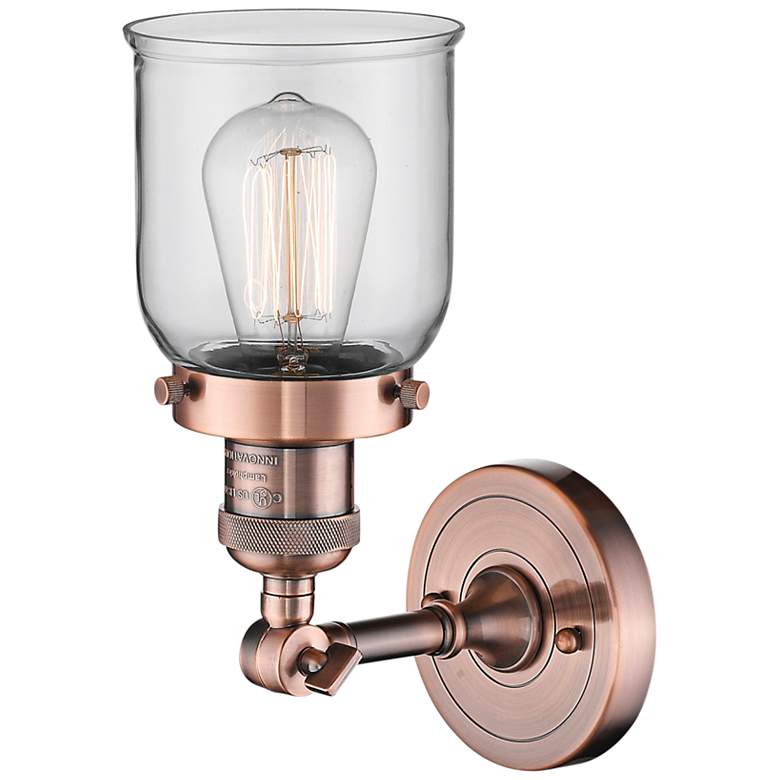 Image 2 Small Bell 10" High Antique Copper Adjustable Wall Sconce more views