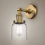 Small Bell 10" High Brushed Brass Adjustable Wall Sconce