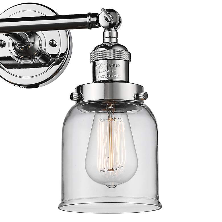 Image 3 Small Bell 10" High Chrome 2-Light Adjustable Wall Sconce more views