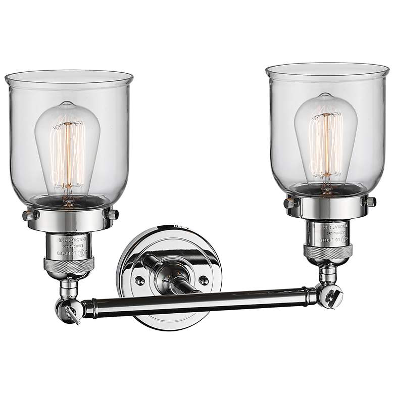 Image 4 Small Bell 10" High Chrome 2-Light Adjustable Wall Sconce more views