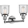 Small Bell 10" High Chrome 2-Light Adjustable Wall Sconce