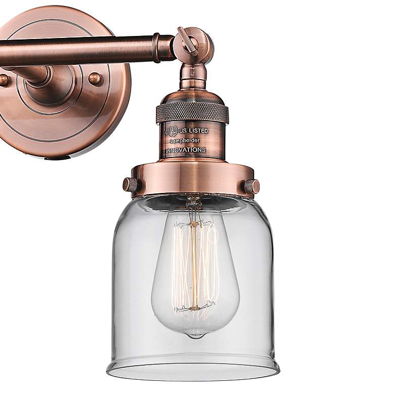 Image 3 Small Bell 10 inch High Copper 2-Light Adjustable Wall Sconce more views