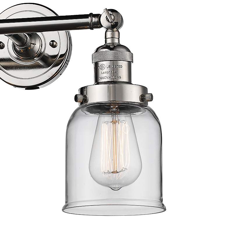 Image 2 Small Bell 10" High Nickel 2-Light Adjustable Wall Sconce more views