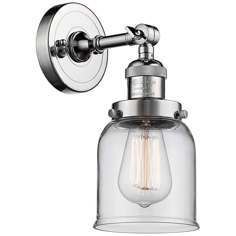Image 2 Small Bell 10" High Polished Chrome Adjustable Wall Sconce