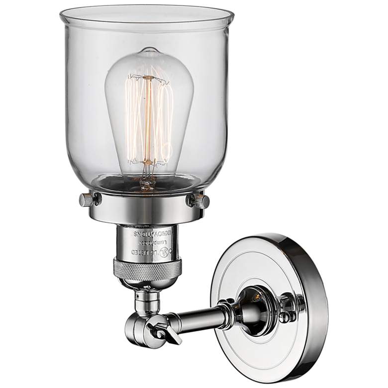 Image 3 Small Bell 10" High Polished Chrome Adjustable Wall Sconce more views