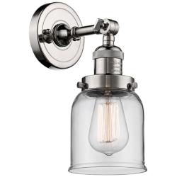 Small Bell 10&quot; High Polished Nickel Adjustable Wall Sconce