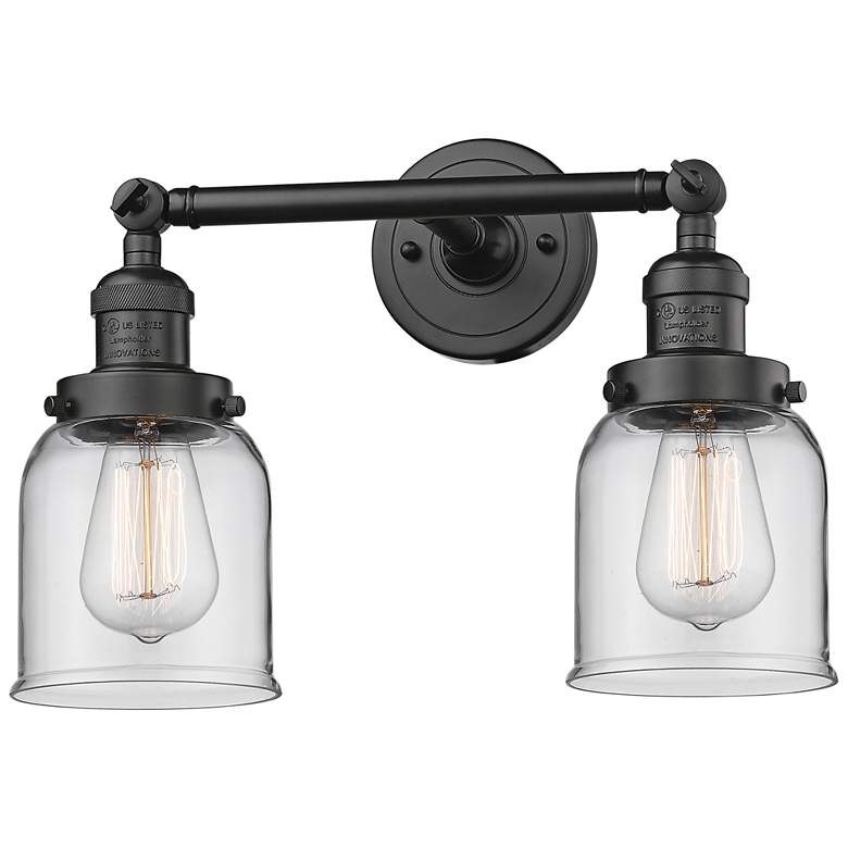 Image 2 Small Bell 10"H Rubbed Bronze 2-Light Adjustable Wall Sconce