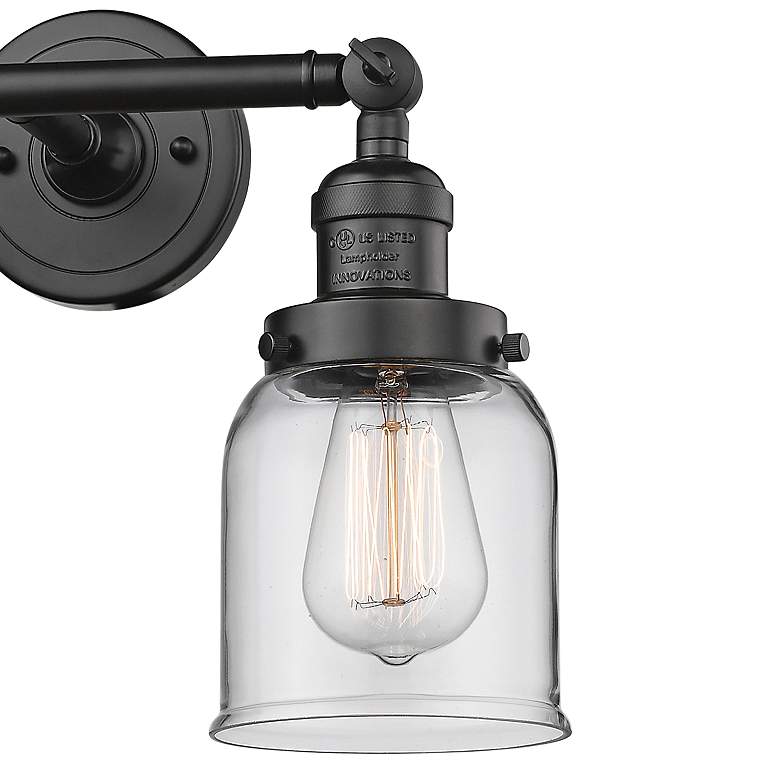 Image 3 Small Bell 10"H Rubbed Bronze 2-Light Adjustable Wall Sconce more views