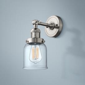 Small Bell 10"H Satin Brushed Nickel Adjustable Wall Sconce Small Bell 10"H Satin Brushed Nickel Adjustable Wall Sconce