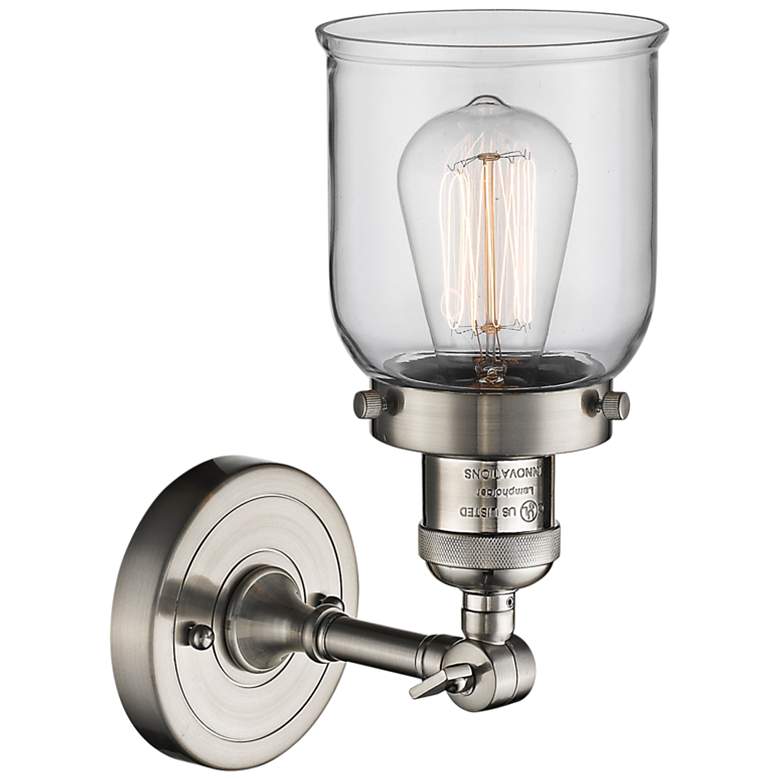 Image 3 Small Bell 10 inchH Satin Brushed Nickel Adjustable Wall Sconce more views
