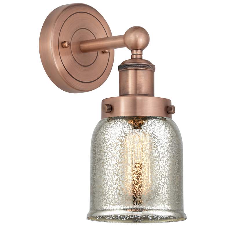 Image 1 Small Bell 10"High Antique Copper Sconce With Mercury Shade