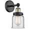 Small Bell 10"High Black Antique Brass Sconce With Clear Shade