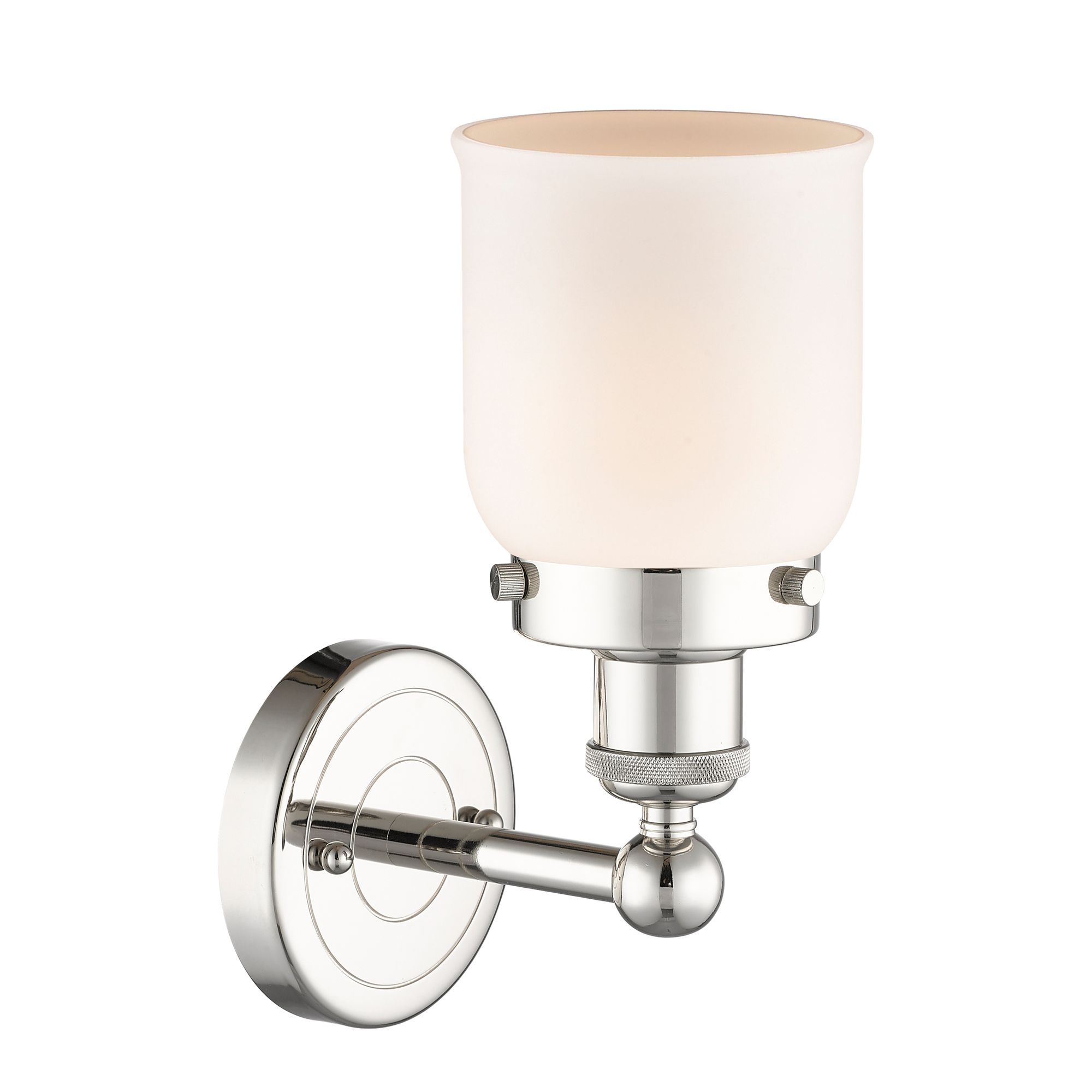 Image 2 Small Bell 10"High Polished Nickel Sconce With Matte White Shade more views