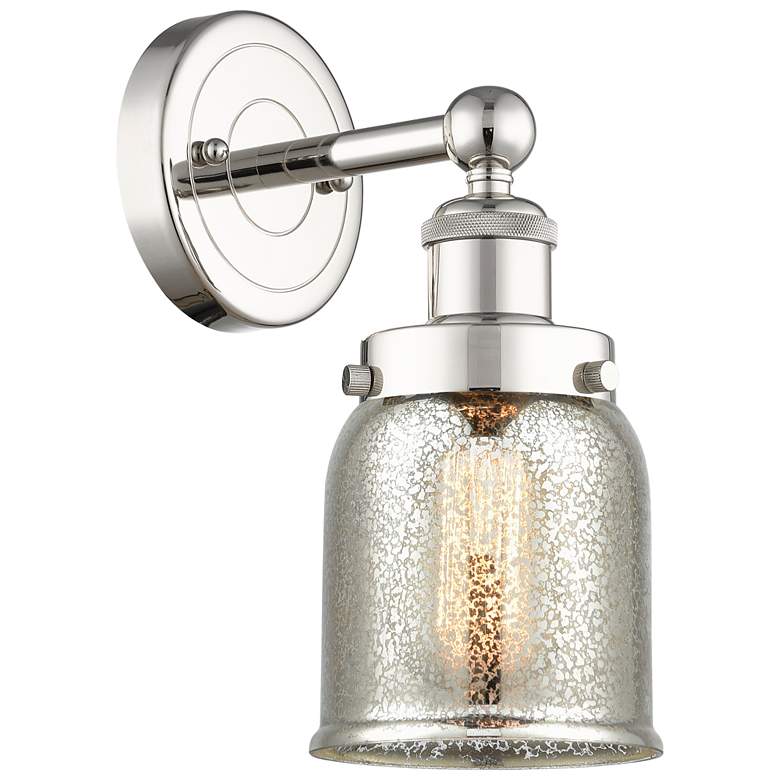 Image 1 Small Bell 10"High Polished Nickel Sconce With Mercury Shade