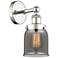 Small Bell 10"High Polished Nickel Sconce With Plated Smoke Shade