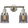 Small Bell 16" 2-Light Brushed Nickel Tiltable Bath Light w/ Smoke Sha