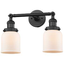 Image1 of Small Bell 16" 2-Light Matte Black Tiltable Bath Light w/ Matte White