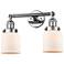 Small Bell 16" 2-Light Polished Chrome Tiltable Bath Light w/ White Sh