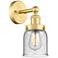Small Bell 2.25" High Satin Gold Sconce With Seedy Shade