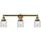 Small Bell 30" Wide Clear Glass - Brushed Brass Bath Light