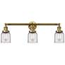 2_Small Bell 30" Wide Clear Glass - Brushed Brass Bath Light