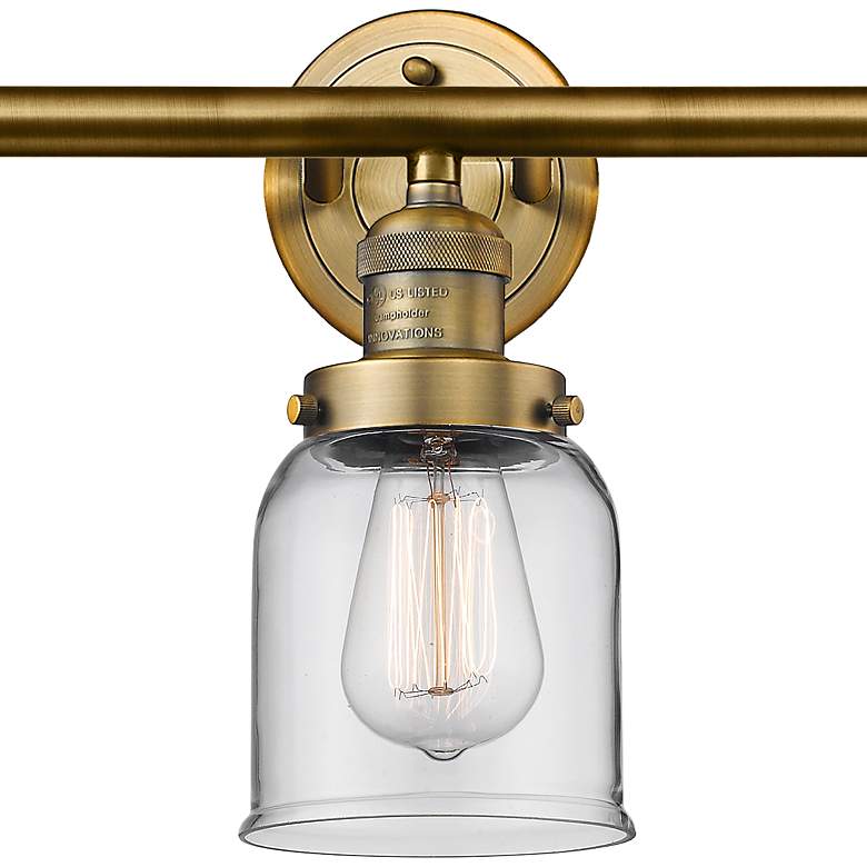Image 3 Small Bell 30" Wide Clear Glass - Brushed Brass Bath Light more views