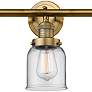 Small Bell 30" Wide Clear Glass - Brushed Brass Bath Light