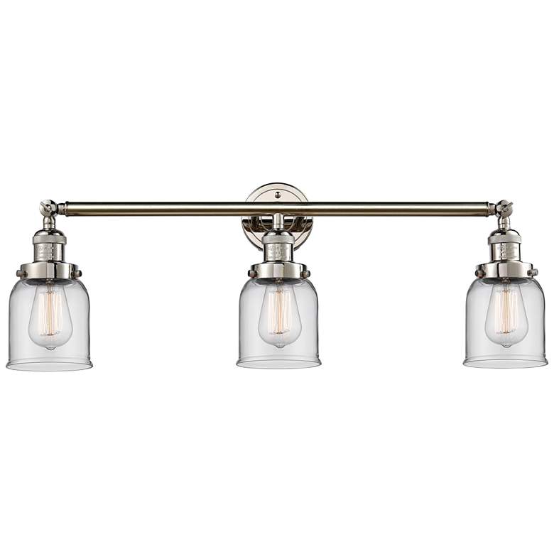 Image 1 Small Bell 30" Wide Clear Glass Polished Nickel Bath Light