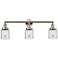 Small Bell 30" Wide Clear Glass Polished Nickel Bath Light