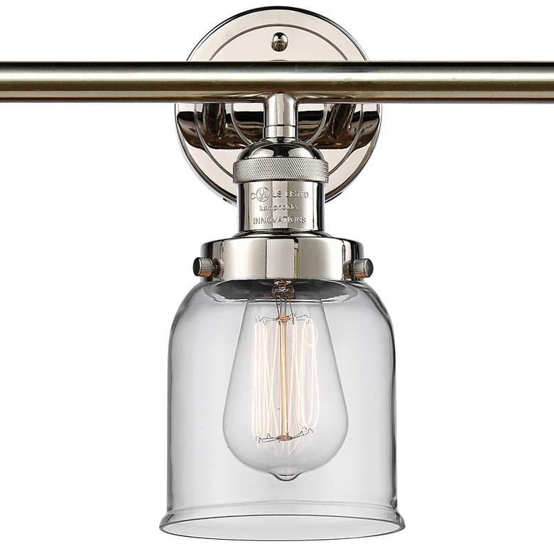 Image 2 Small Bell 30" Wide Clear Glass Polished Nickel Bath Light more views