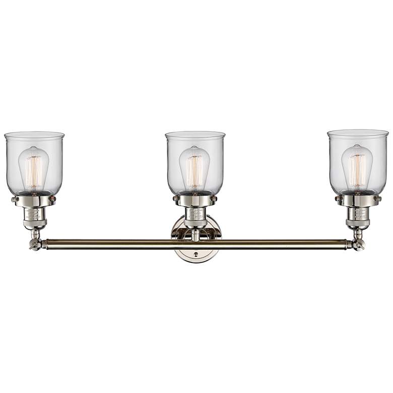Image 3 Small Bell 30" Wide Clear Glass Polished Nickel Bath Light more views
