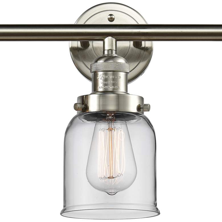 Image 2 Small Bell 30" Wide Clear Glass Satin Nickel Bath Light more views