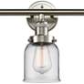 Small Bell 30" Wide Clear Glass Satin Nickel Bath Light