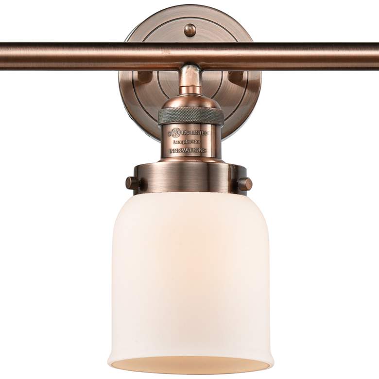 Image 2 Small Bell 30 inch Wide Matte White - Copper Finish Bath Light more views