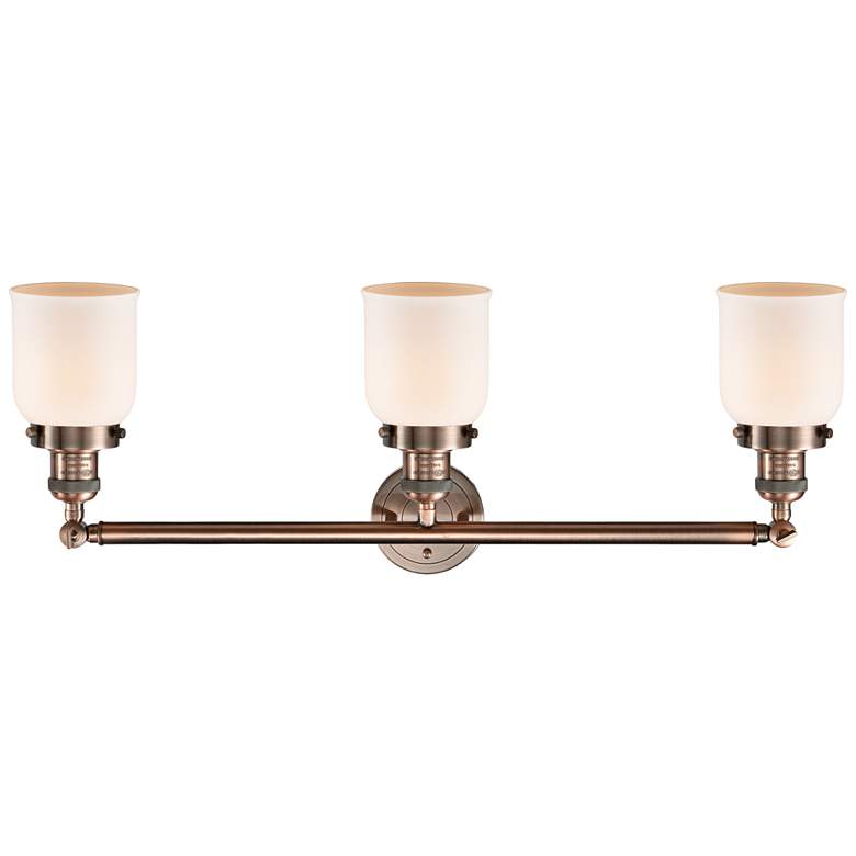 Image 3 Small Bell 30" Wide Matte White - Copper Finish Bath Light more views