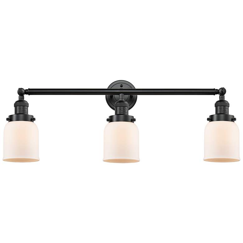 Image 1 Small Bell 30" Wide Matte White - Oil Bronze Bath Light
