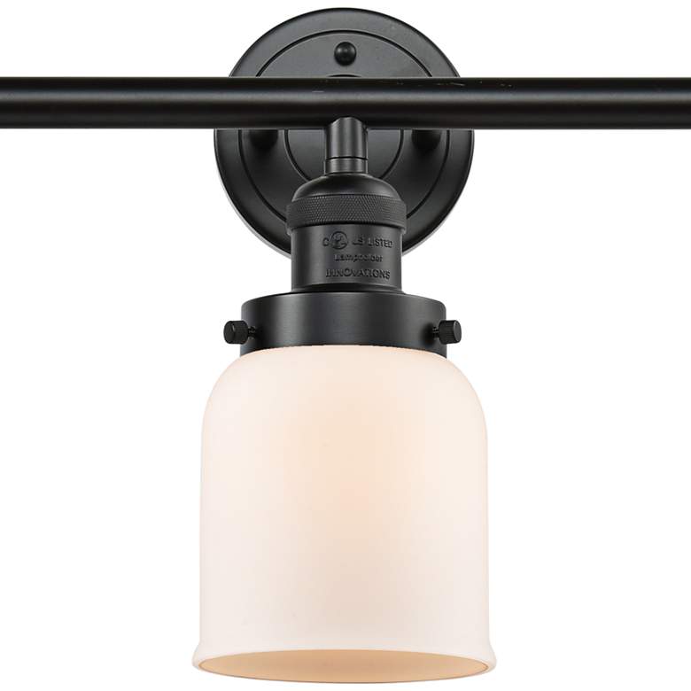 Image 2 Small Bell 30" Wide Matte White - Oil Bronze Bath Light more views