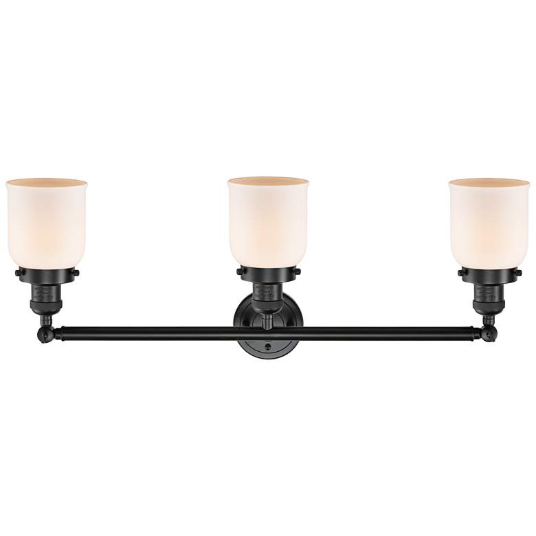 Image 3 Small Bell 30" Wide Matte White - Oil Bronze Bath Light more views