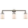 1_Small Bell 30" Wide White Glass Polished Nickel Bath Light