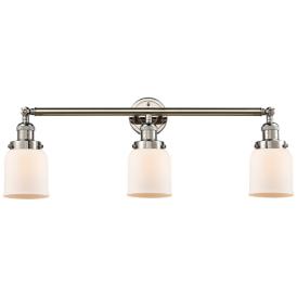 Small Bell 30" Wide White Glass Polished Nickel Bath Light Small Bell 30" Wide White Glass Polished Nickel Bath Light